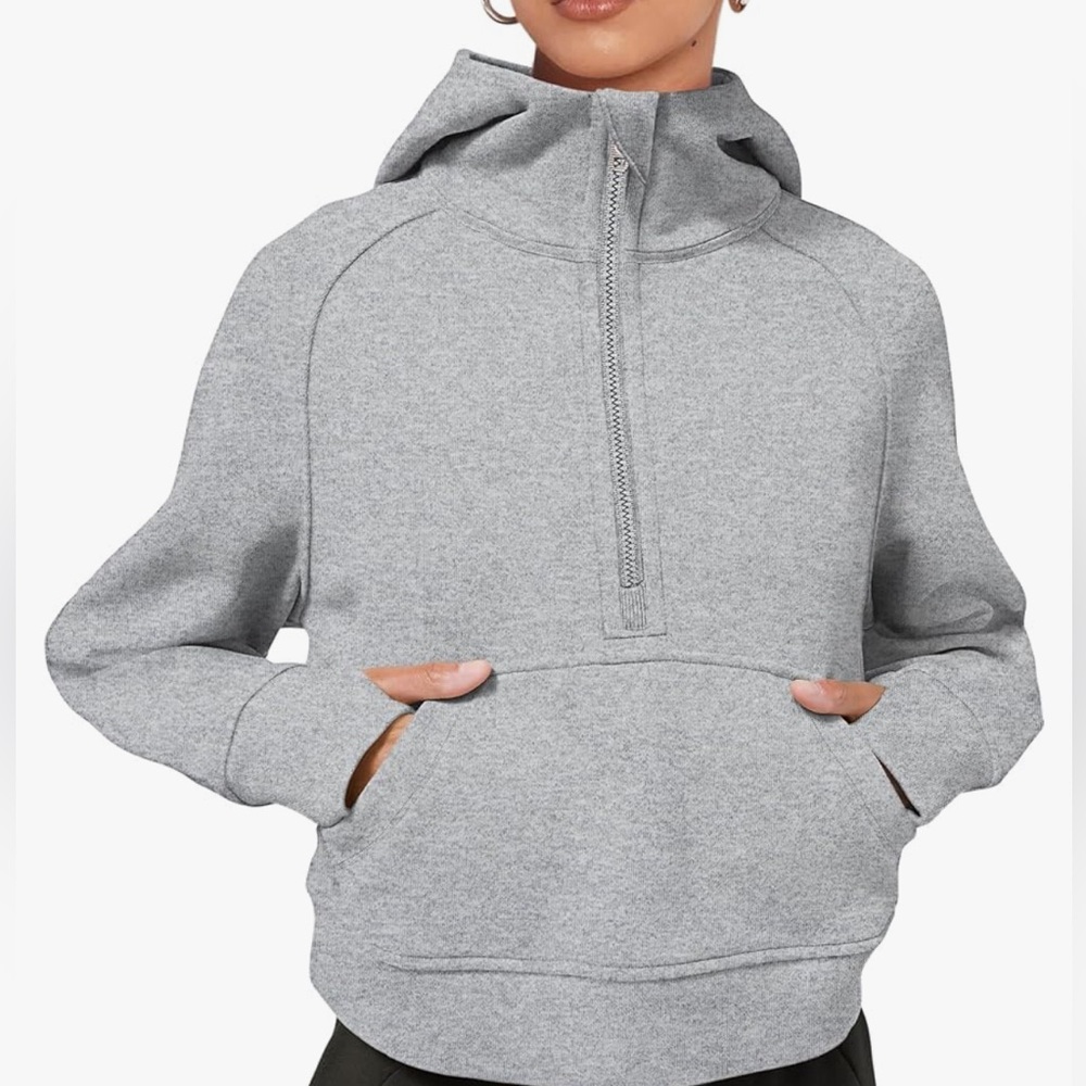 Hoodie fleece lined 1/2 zip